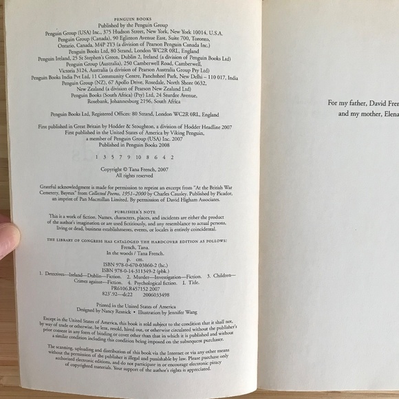 In the Woods by Tana French paperback novel - Picture 8 of 8